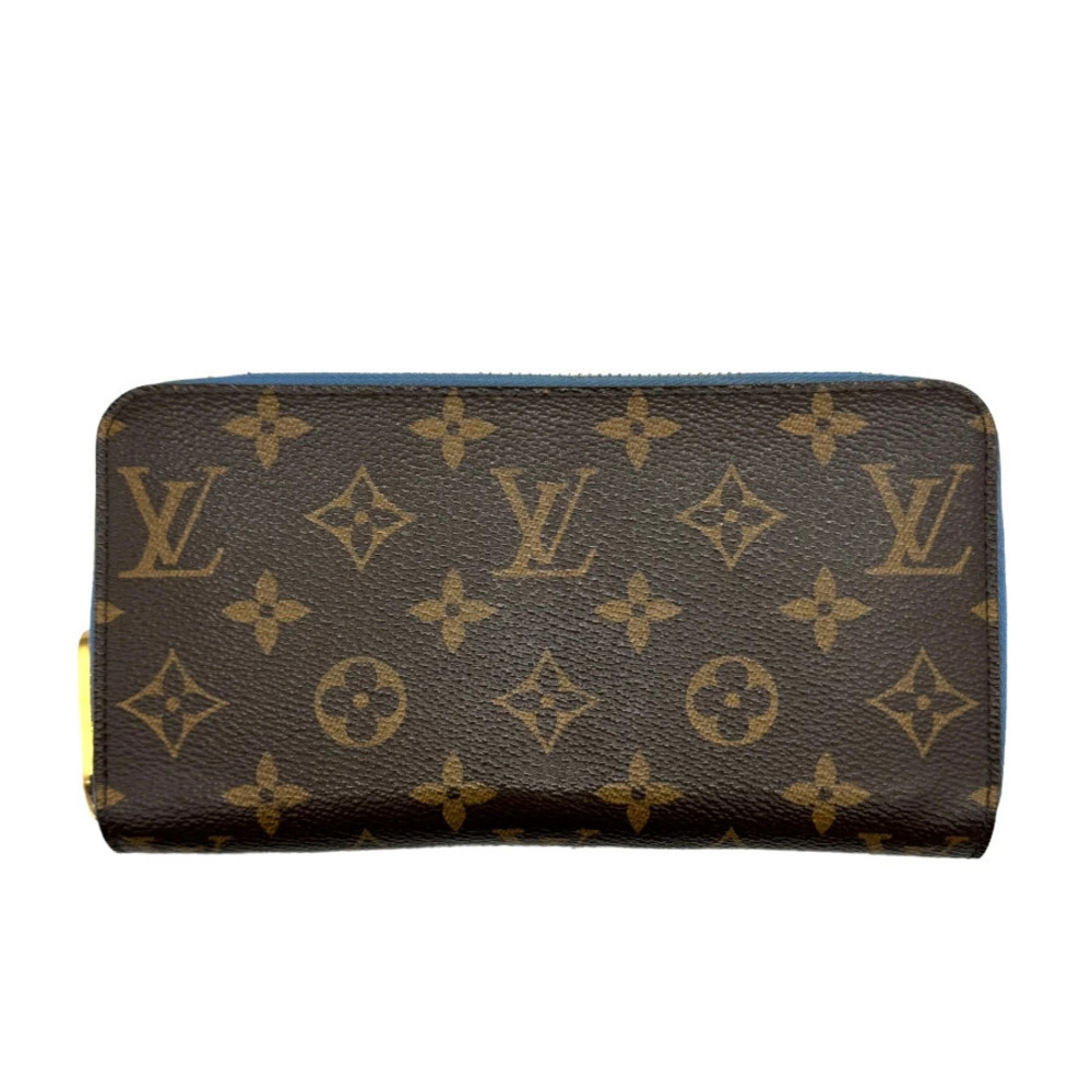 Louis Vuitton Round Zipper Long Wallet Monogram Zippy Canvas Blue Jean